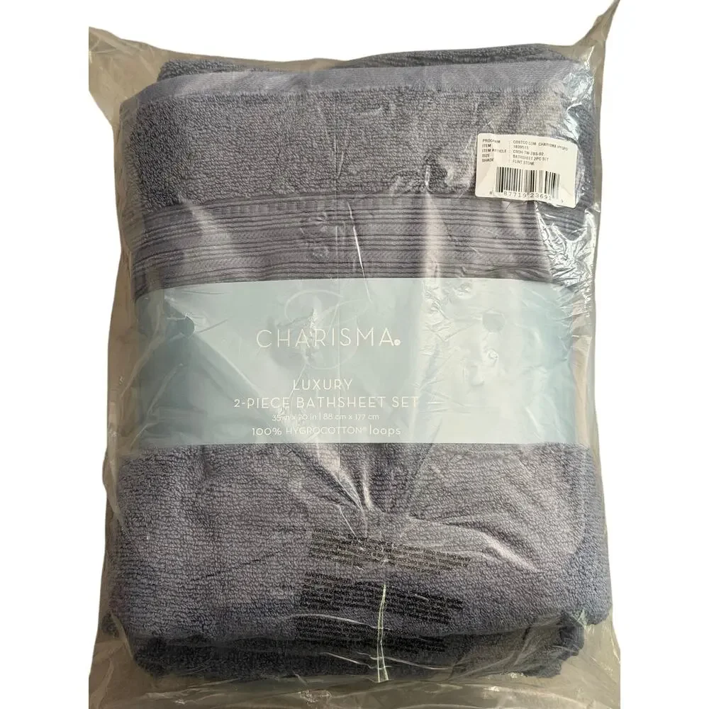 Charisma 100% Hygrocotton Luxury 2 pc Bathsheet Set 35in x 70in Blue